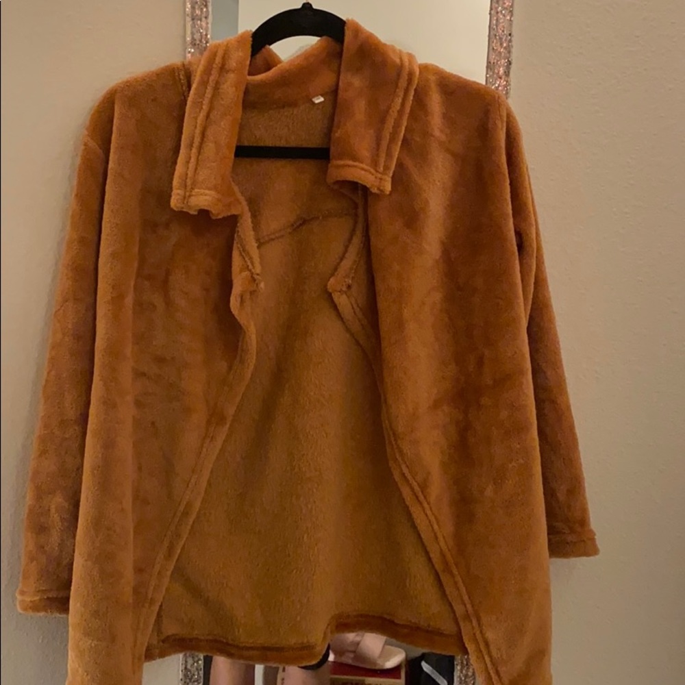 JurllyShe Flocking Warmth open placket coat